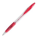Bic stylo a bille rechargeable pointe moyenne r�tractable encre rouge corps transparent et grip atlantis ...