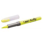 Bic surligneur flex jaune pointe pinceau. largeur de trait 1 a 4, 3 mm