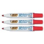 Bic - velleda - marqueur effa�able a sec pour tableau blanc - pointe biseau - encre a base d'alcool rouge ...
