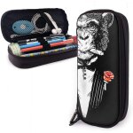 Big pen bag black monkeys ape wear suits trousse �� crayons grand ��tui �� crayons en cuir double fermetures ...