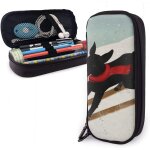 Black dog labrador ski mountain trousse a crayons de grande capacit� avec fermeture eclair pour l'�cole ...