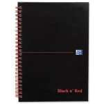 Black n red book r�f j66076 cahier reliure int�grale 90 g / m lign� et perfor� 140 pages a5 noir lot ...