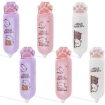 Blanc, rose, violet - lot de 6 (5mm x 6m) ruban correcteur en forme de patte de chat, rouleau correcteur ...