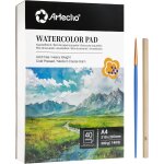 Bloc de 40 feuilles de papier aquarelle a4, cahier dessin avec pinceau aquarelle et crayon, papier aquarelle ...