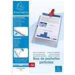 Bloc de 50 pochettes perfor�es en plastique transparentes lisses a4 exacompta
