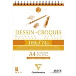 Bloc dessin croquis spirale a4 - 160g - 35 feuilles - clairefontaine