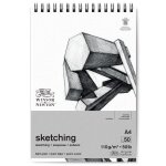 Bloc de dessin - esquisse - a4 - spirales - papier blanc - 50 feuilles - 110g - winsor & newton