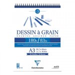 Bloc dessin a grain spirale a3 - 30 feuilles - clairefontaine