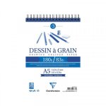 Bloc dessin a grain spirale a5 - 180g - 30 feuilles - clairefontaine