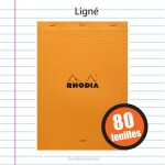 Bloc notes - a4 - 21x29, 7 cm - lignes et marges - 80 feuilles - rhodia