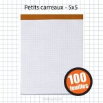 Bloc notes - a4 - 21x29, 7cm - petits carreaux - 100 feuilles - oxford