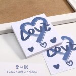 Bloc - notes auto - adhsif, 50 pices, papier mmo, rose bleue, fleur de cerisier, cur, papeterie ...
