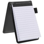 Bloc - notes d'�criture - couverture en cuir pu noir, portable, id�al pour les notes, la planification ...