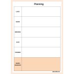 Bloc note planning semaine marron 52 pages d�tachables a5 15x21 cm - 7 jours