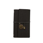 Bloc - notes spiral a6 rtro en cuir pu, 1 pice, portable, grille de ligne vierge, carnet de notes ...