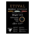 Bloc papier aquarelle etival noir grain fin et torchon 300 g sur m