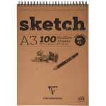 Bloc sketch a3 croquis spiral� - 29, 7 x 42 cm - 90g - clairefontaine