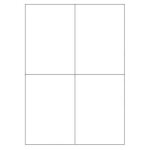 Bo�te 100 feuilles d'�tiquettes blanches sans bordure - laser / jet d'encre / photocopieurs - 105x148 ...