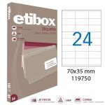 Boite de 2400 etiquettes - format 70x35mm - etibox - apli 119750