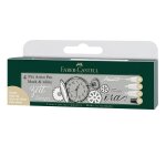 Boite de 4 feutres pitt noir et blanc faber - castell