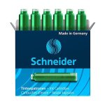 Bote de 6 cartouches d'encre schneider vert pour stylo plume roller