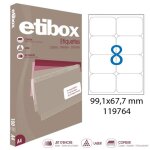 Boite de 800 etiquettes - format 99, 1x67, 7mm - etibox - apli 119764