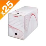 Bo�tes a archives - esselte - 128701 - lot de 25 - couleur blanche - 3 grilles d'indexation