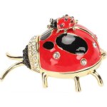 Bo�te a bijoux en email color� en forme de coccinelle pour boucles d'oreilles