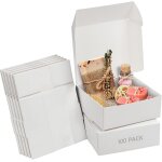 Boite cadeau blanche (lot de 100) ¿ bote blanche papier kraft 12 x 12 x 5 cm - boite carton blanche ...