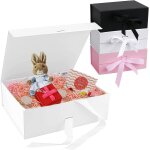 Boite cadeau avec bowknot, magnetique boite cadeau vide 21 x 17 x 7 cm, pliable cadeau bote avec couvercle ...