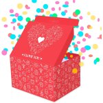 Bote cadeau diy, coffret cadeau romantique explosion confettis - i love you (coeur d'amour) 18, 5 x ...