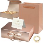Boite cadeau magnetique avec couvercle, bowknot boite cadeau, bowknot boite cadeau avec ruban et carte, ...