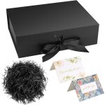 Bo�te cadeau avec ruban noire, bo�tes cadeaux magn�tiques avec couvercles, bo�te d�corative emballages ...