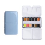 Bo�te en fer blanc de 12 couleurs, aquarelle unie, peinture a l'eau pour dessins anim�s et portraits, ...
