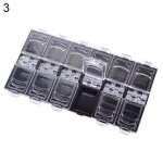 Bo�te de manucure transparente a 12 grilles, etui vide pour nail art, perles d�coratives, bagues, bijoux, ...