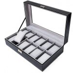 Bo�te de montre pour hommes, grand pr�sentoir de montre, plateau de rangement, pr�sentoir de bijoux, ...