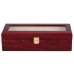 Bo�te de rangement de 6 montres en bois, vitrine en verre, organisateur de bijoux, cadeau pour hommes ...