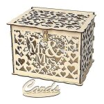 Bo�te de rangement en bois avec motif m. et mme pour mariages, f�tes ¿ porte - cartes, cadeaux, bonbons ...
