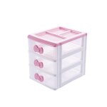Bote de rangement de bureau rose pour filles avec 3 tiroirs, organiseur compact, 17, 3 x 13 x 15, 2 ...