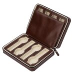 Bo�te de rangement de montre en cuir pu a 8 grilles, pr�sentoir de montres, plateau a fermeture eclair, ...