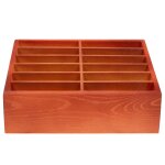 Bo�te de rangement multi - grilles pour t�l�phone portable avec 12 compartiments - bois naturel, id�ale ...