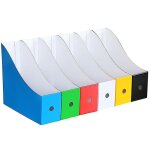 Bo�tes de rangement transparentes pour livres, magazines et dossiers ¿ lot de 6, design durable, couleurs ...