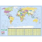 Bouchut sous - main carton rigide  carte monde politique  40, 5 x 55 cm