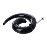 Boucle d'oreille en acrylique noir, fausse boucle d'oreille en spirale de 6mm