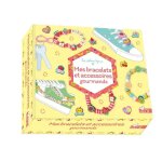 Mes bracelets et accessoires gourmands - coffret avec du fil elastique transparent, 1 mousqueton rose, ...