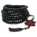 Bracelet bouddhiste bouddha mala, perles de 216 pouces, 41. 7 pi�ces, de style tib�tain, collier noir ...
