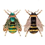 Broches en email naturel d'insecte d'animal a la mode broches en alliage d'abeille bijoux vintage pour ...
