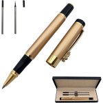 Business signature stylo roller a encre noire avec deux recharges de rechange de 0, 5 mm dans un coffret ...