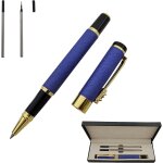 Business signature stylo roller a pointe fine avec 2 recharges de rechange de 0, 5 mm dans un coffret ...
