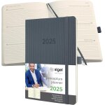 C2536 agenda semainier 2025, a5, couverture souple, gris fonc� - conceptum